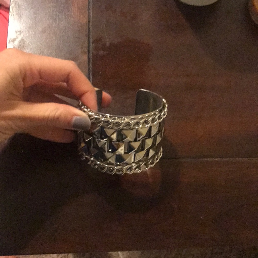 Silver statement cuff bracelet